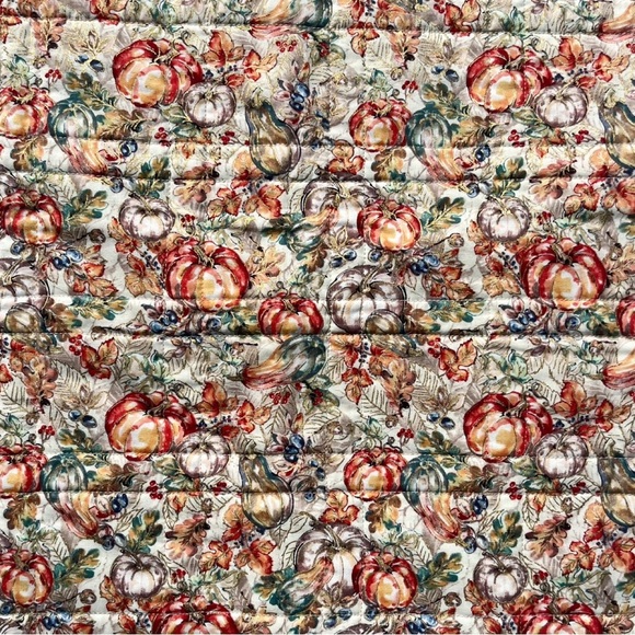 Handmade Quilt 36” x 42” Autumn Pumpkin Thanksgiving - Picture 5 of 7